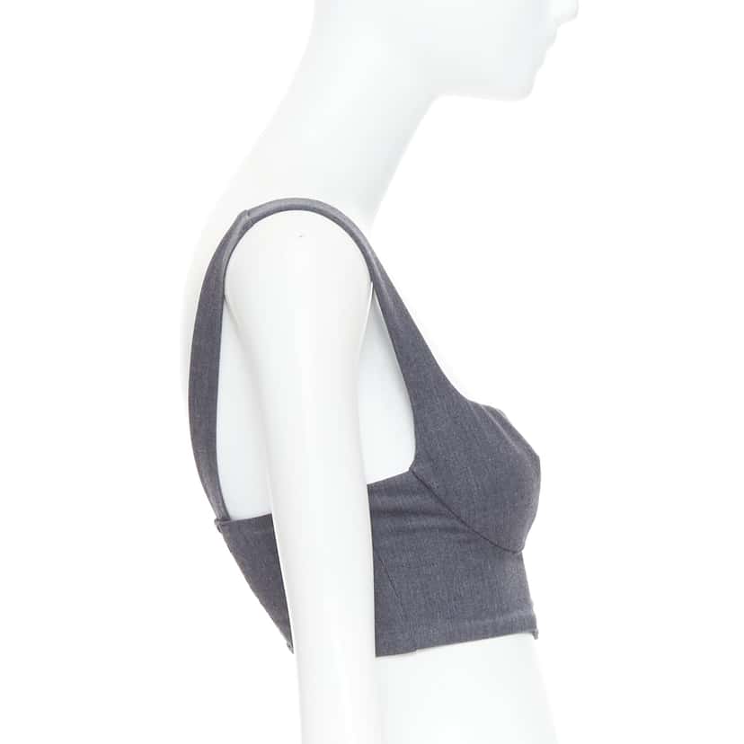 La Perla Gold Stud Bustier Grey Wool Very good condition - Model View