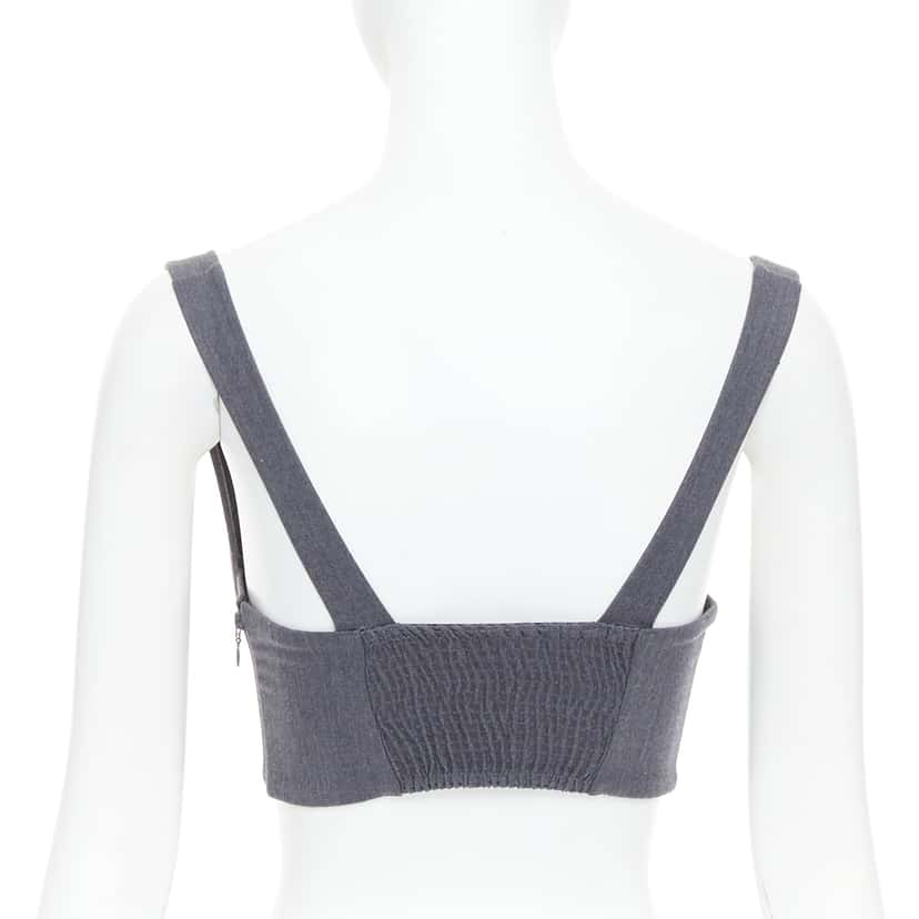 La Perla Gold Stud Bustier Grey Wool Very good condition - Box View
