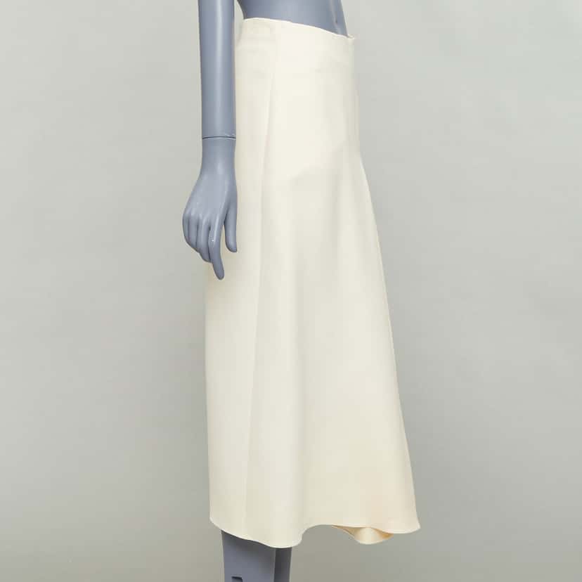 Dior Bias Cut Skirt Ecru Wool Fair condition - Model View