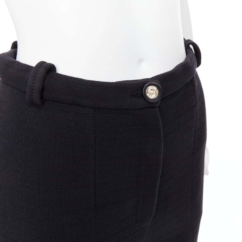 Chanel Crystal Button Pants Black Cotton Very good condition - Back View