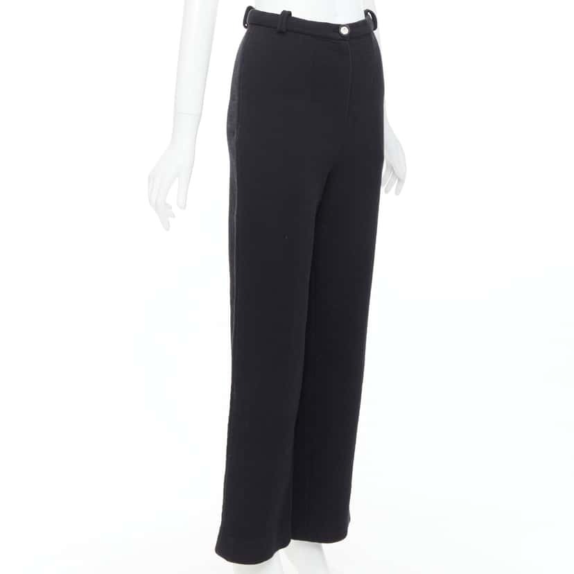 Chanel Crystal Button Pants Black Cotton Very good condition - Inside View