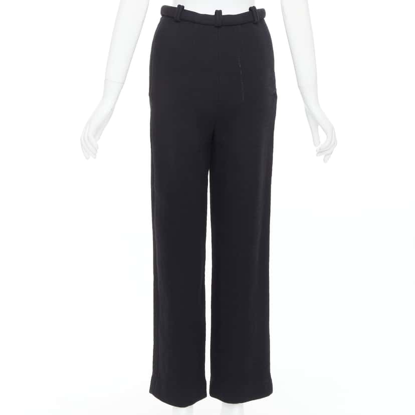 Chanel Crystal Button Pants Black Cotton Very good condition - Box View