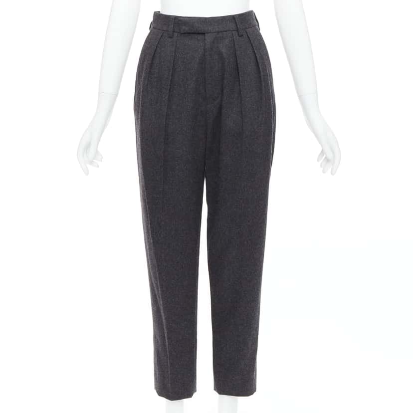 Celine Double Pleat Pants Grey Wool Never worn, with tag - Front View