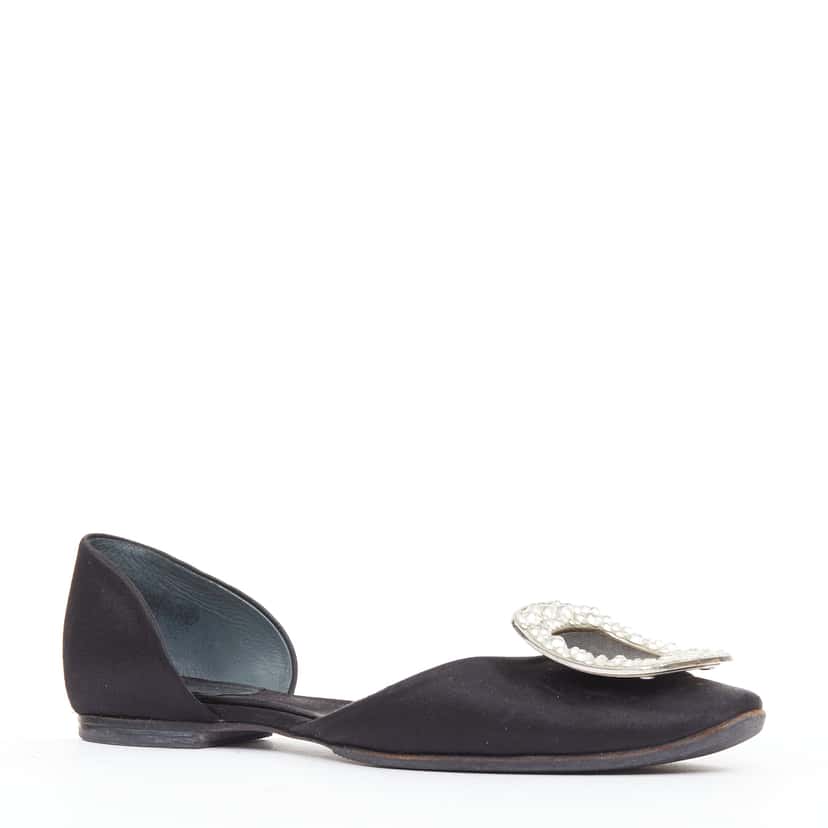 Roger Vivier Chips Strass Black Silk Very good condition - Inside View