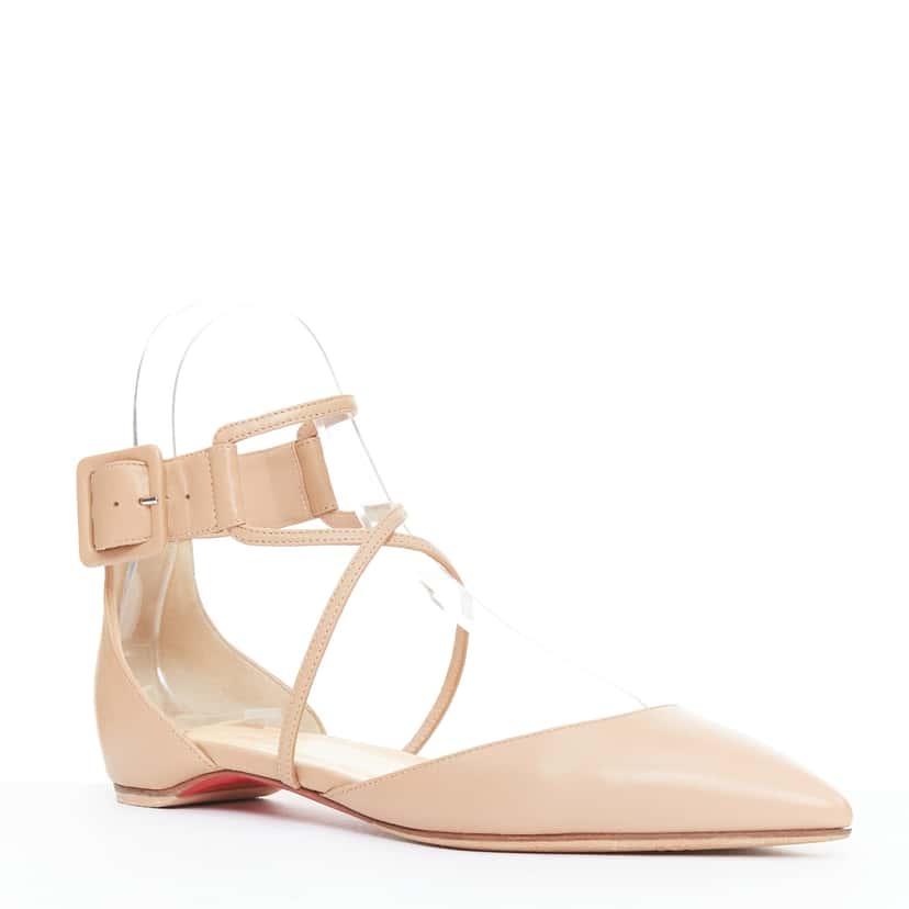 Christian Louboutin Suzanna D'Orsay Beige Leather Very good condition - Back View