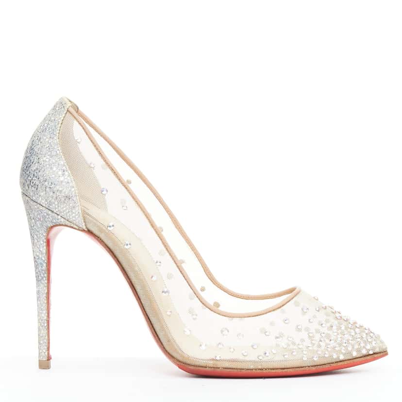 Christian Louboutin Follies 100 Beige Good condition - Front View