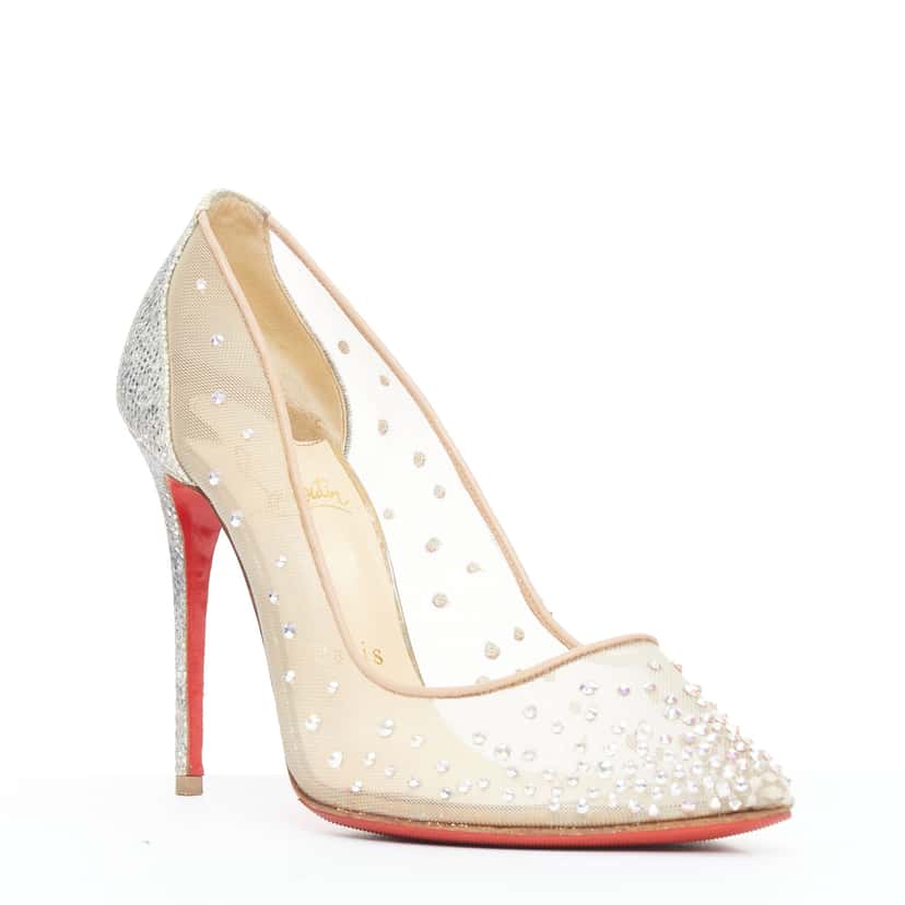 Christian Louboutin Follies 100 Beige Good condition - Back View