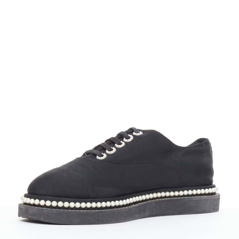 Chanel Pearl Lace Derbies Black Fair condition - Inside View