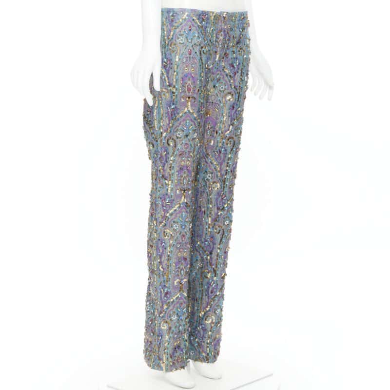 Dolce & Gabbana Embellished Pants Blue Polyester Very good condition - Inside View