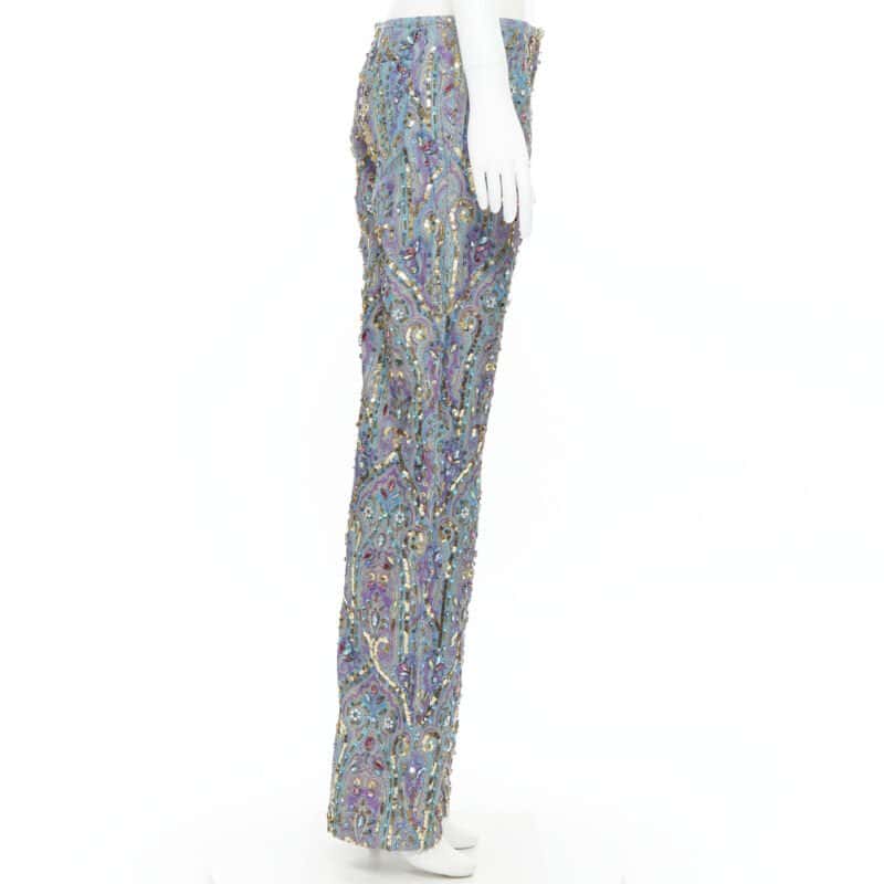 Dolce & Gabbana Embellished Pants Blue Polyester Very good condition - Model View