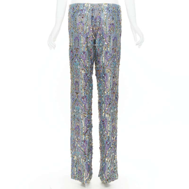 Dolce & Gabbana Embellished Pants Blue Polyester Very good condition - Box View
