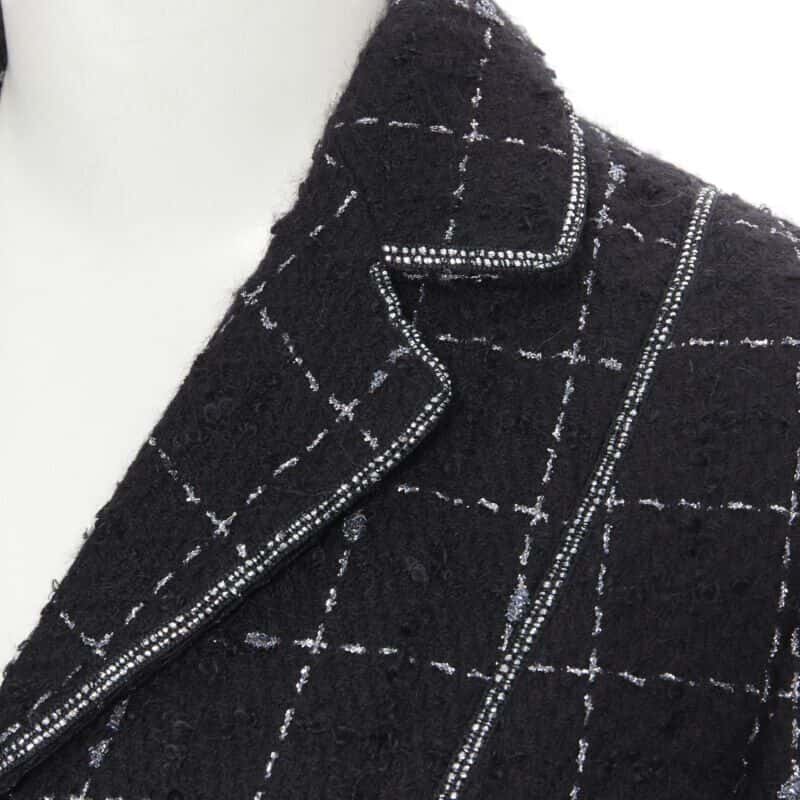 Luisa Beccaria Tweed coat Black Wool Very good condition - Back View
