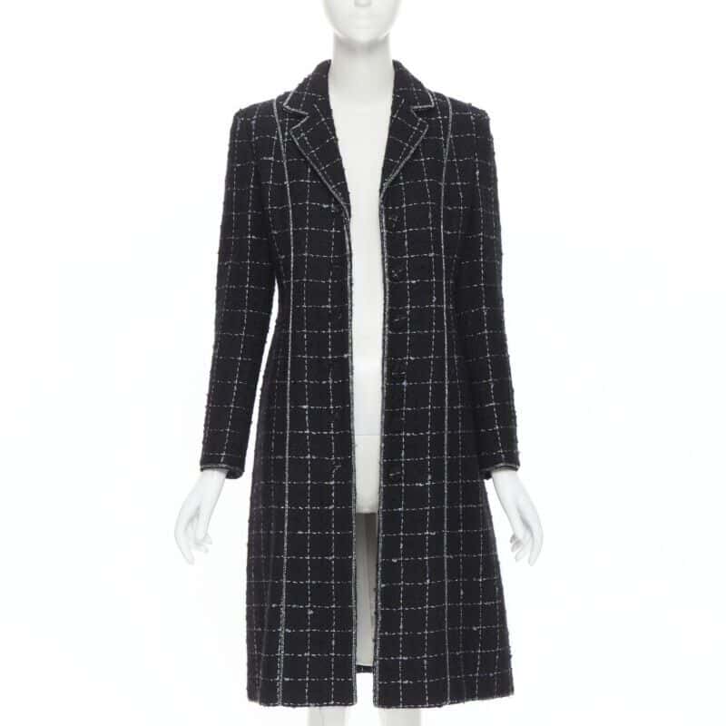 Luisa Beccaria Tweed coat Black Wool Very good condition - Inside View