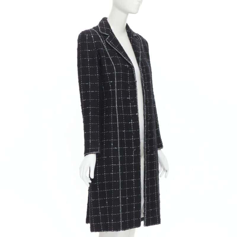 Luisa Beccaria Tweed coat Black Wool Very good condition - Model View