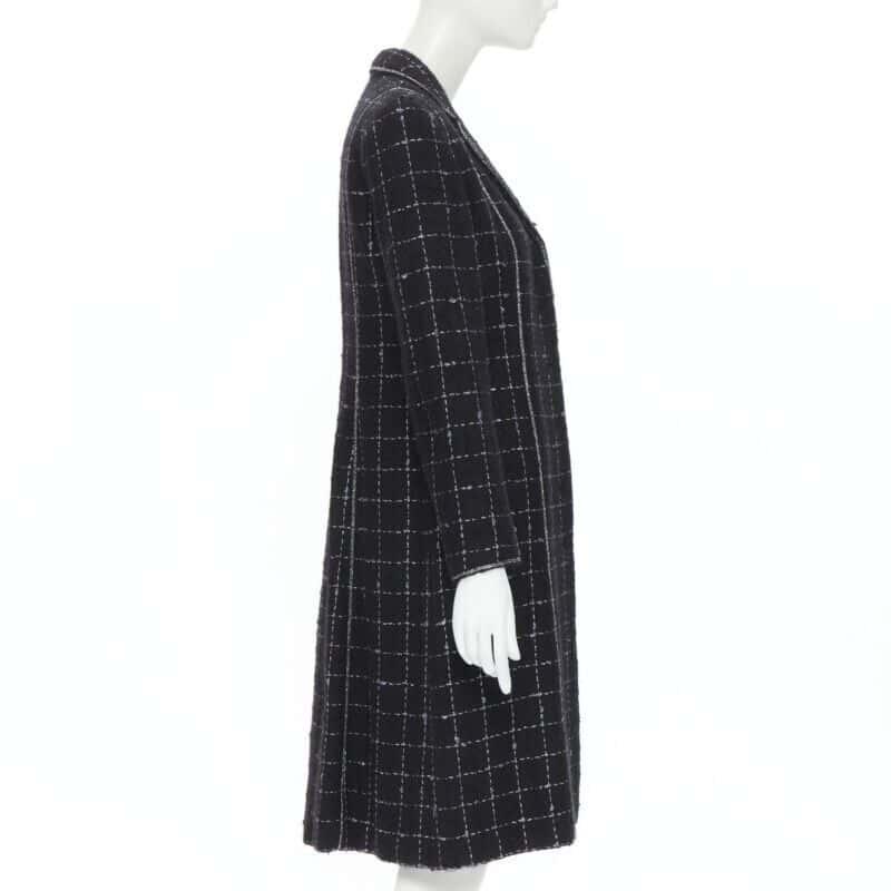 Luisa Beccaria Tweed coat Black Wool Very good condition - Box View