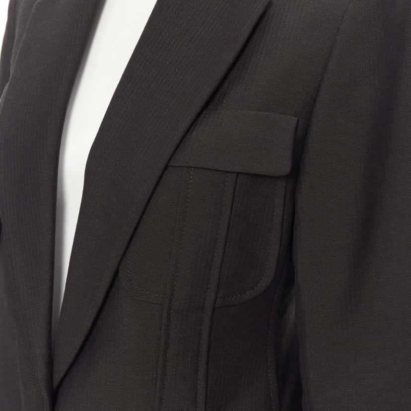 Gucci Military blazer suit Brown Wool Very good condition - Back View