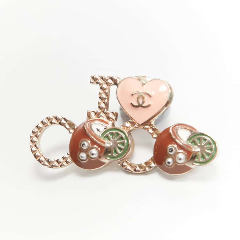 Chanel Heart Pearl Pin Pink Metal Fair condition - Inside View