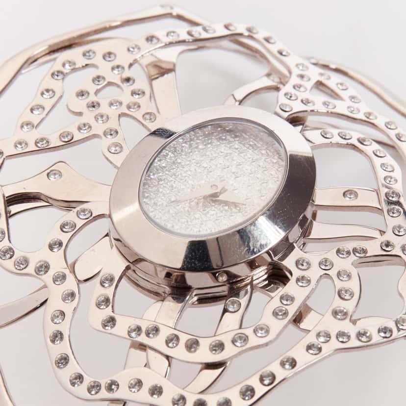 Valentino Garavani Crystal Flower Watch Silver Good condition - Back View
