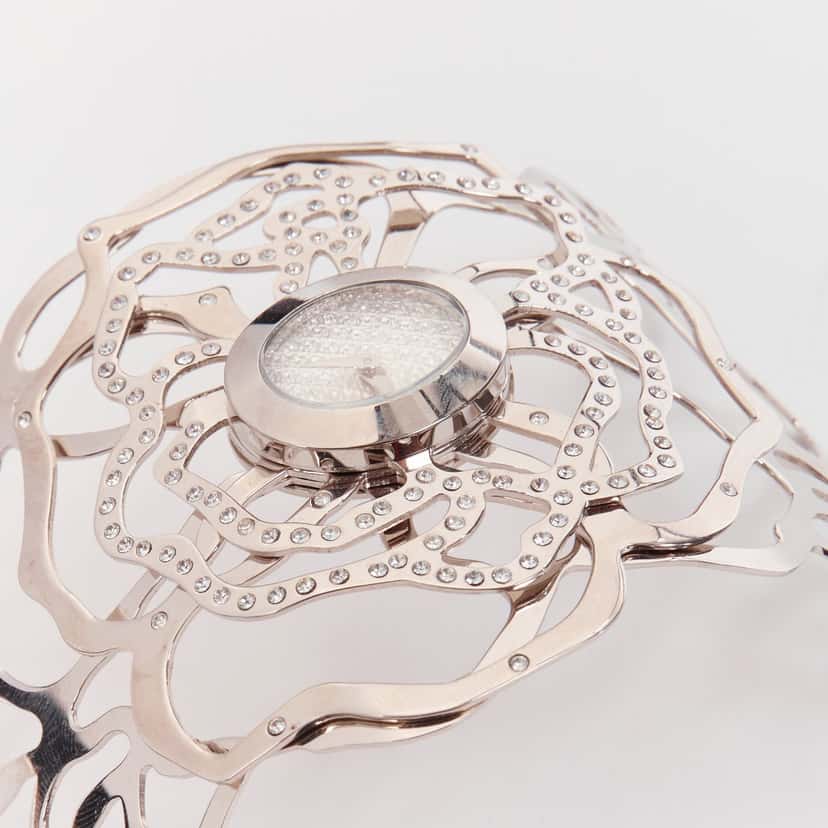 Valentino Garavani Crystal Flower Watch Silver Good condition - Inside View