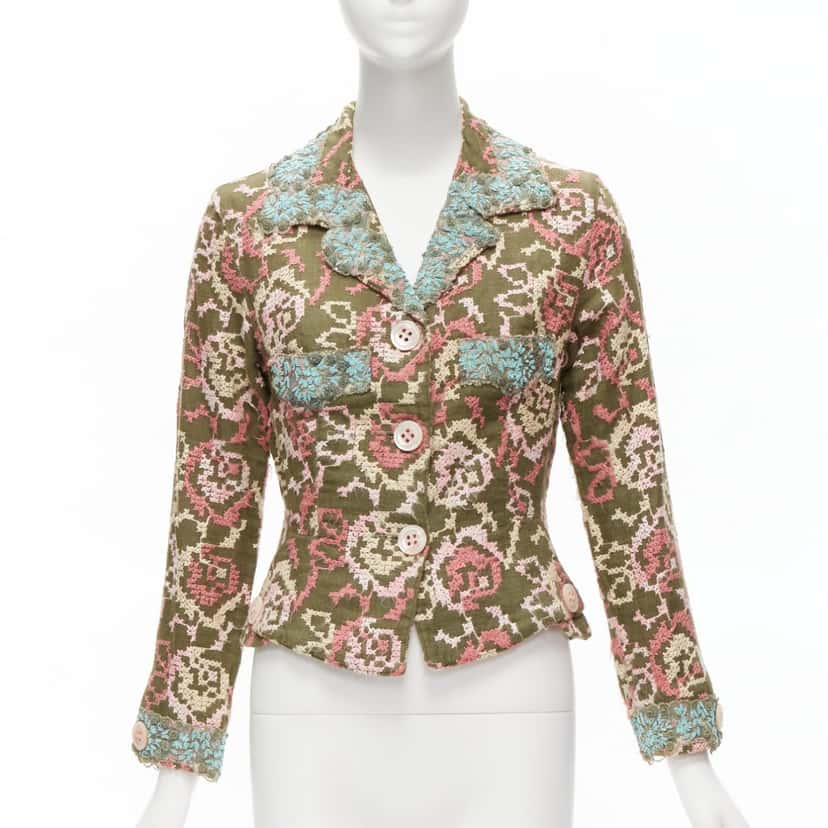 متعددة Silk Embellished Blazer MultiColor Silk Never worn - Inside View