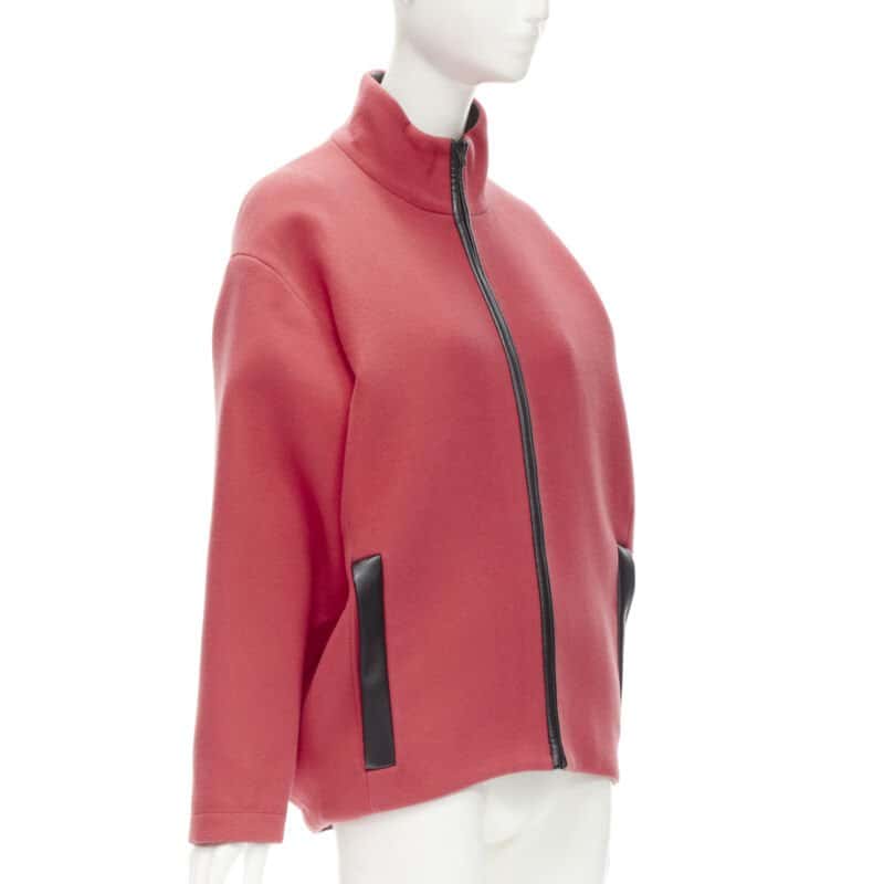 Balenciaga Red Wool Cocoon Bomber Red Wool Never worn - Model View