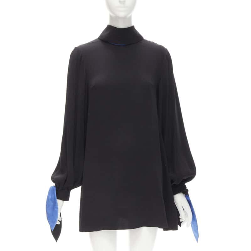 Roksanda Bow Tie Tunic Black Silk Very good condition - Front View