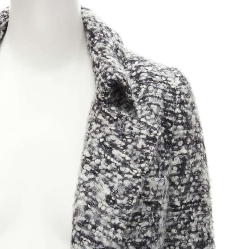 Dior Grey Boucle Wool Coat Grey Wool Never worn - Back View