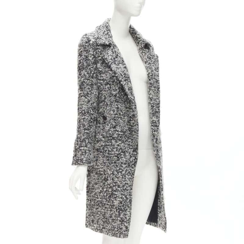 Dior Grey Boucle Wool Coat Grey Wool Never worn - Model View