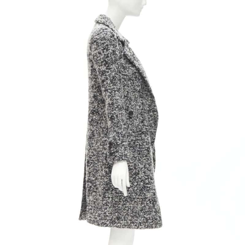 Dior Grey Boucle Wool Coat Grey Wool Never worn - Box View