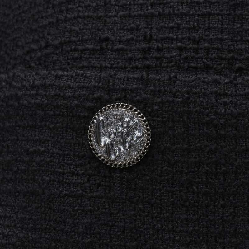 Chanel Tweed Collar Jacket Black Wool Never worn - Back View