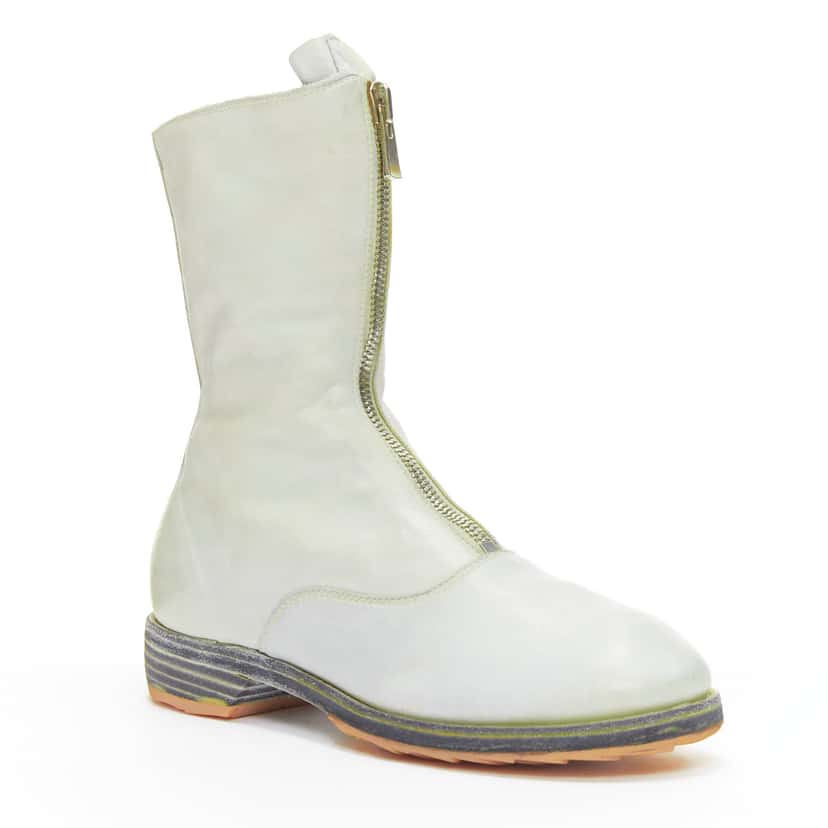 Guidi Ponyhair Cage Heel Boots Grey Leather Very good condition - Front View