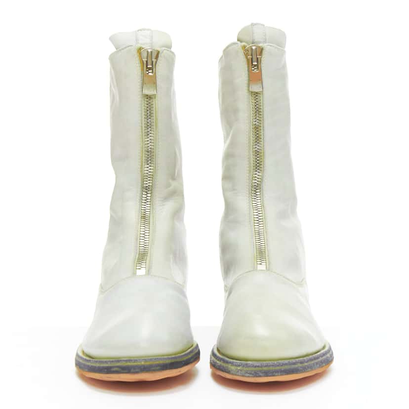 Guidi Ponyhair Cage Heel Boots Grey Leather Very good condition - Inside View