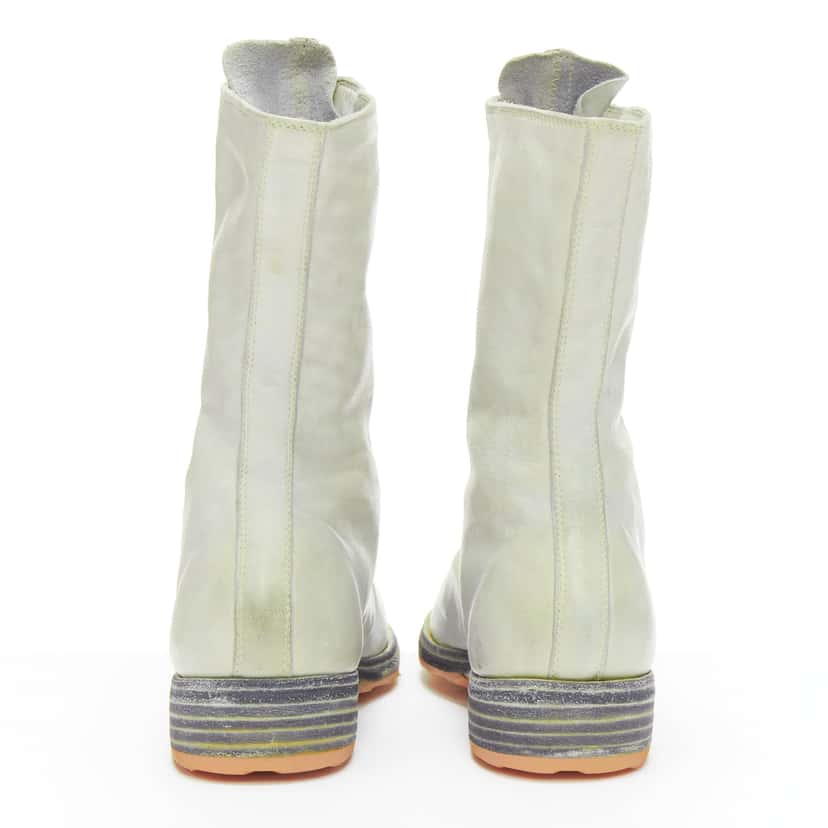 Guidi Ponyhair Cage Heel Boots Grey Leather Very good condition - Box View