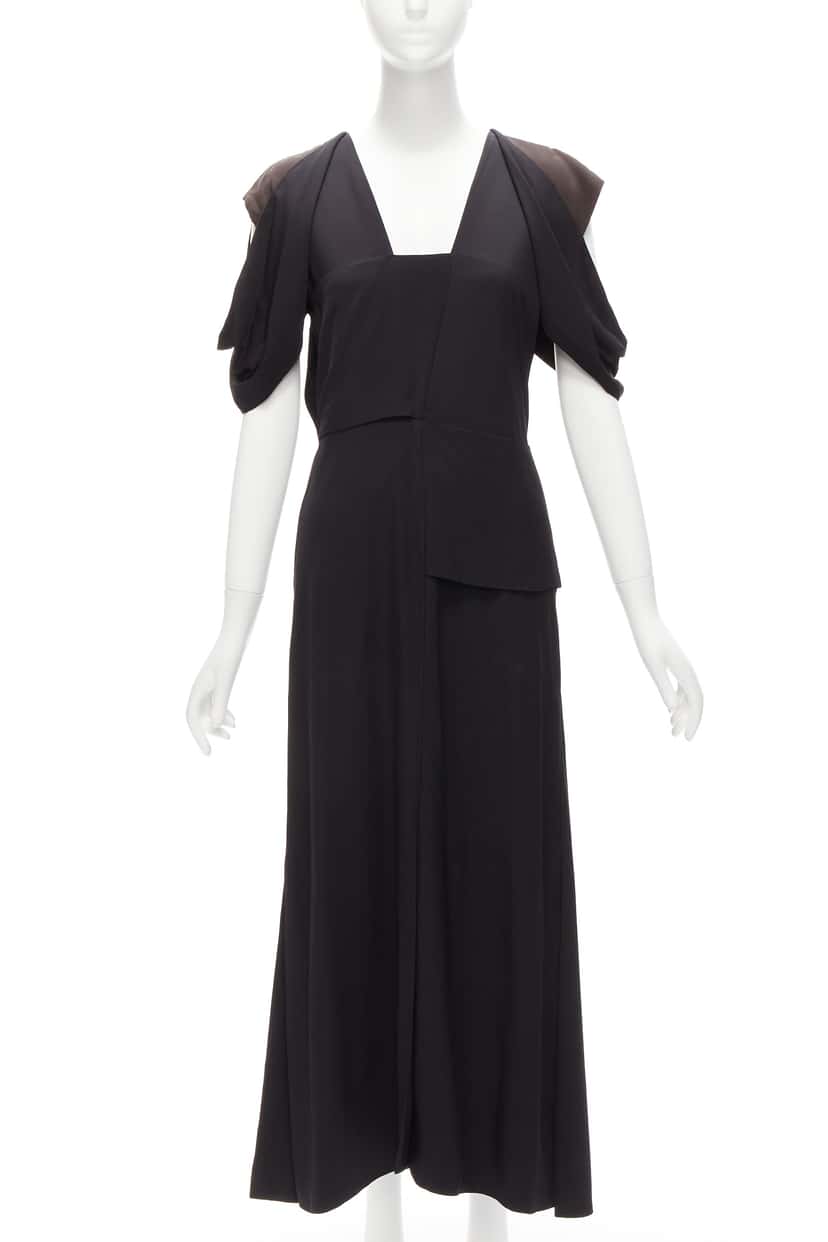 Bottega Veneta Woven Layered Dress Black Viscose Very good condition - Front View