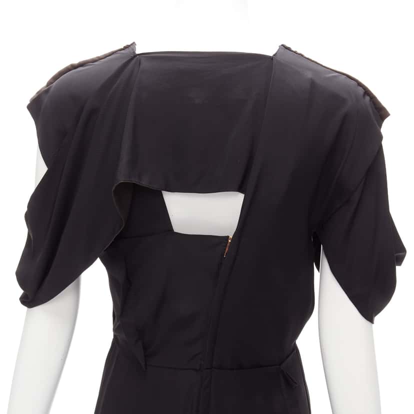 Bottega Veneta Woven Layered Dress Black Viscose Very good condition - Back View