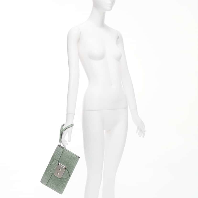 Hermès Goodlock Green Leather Good condition - Back View