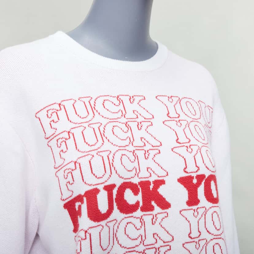 Supreme Slogan Pullover White Cotton Good condition - Back View