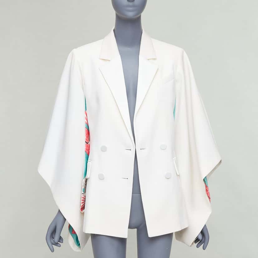 Racil Satin Tuxedo Jacket Beige Wool Very good condition - Model View