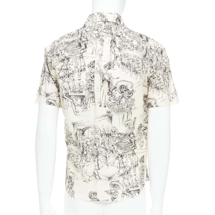 Saint Laurent Skeleton Print Shirt Beige Cotton Very good condition - Box View