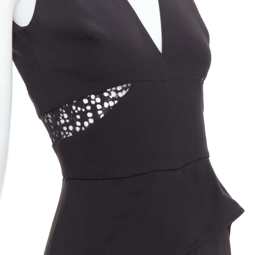 Elie Saab Sheer Drape Jumpsuit Black Polyester Good condition - Back View