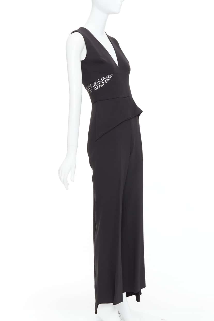 Elie Saab Sheer Drape Jumpsuit Black Polyester Good condition - Inside View