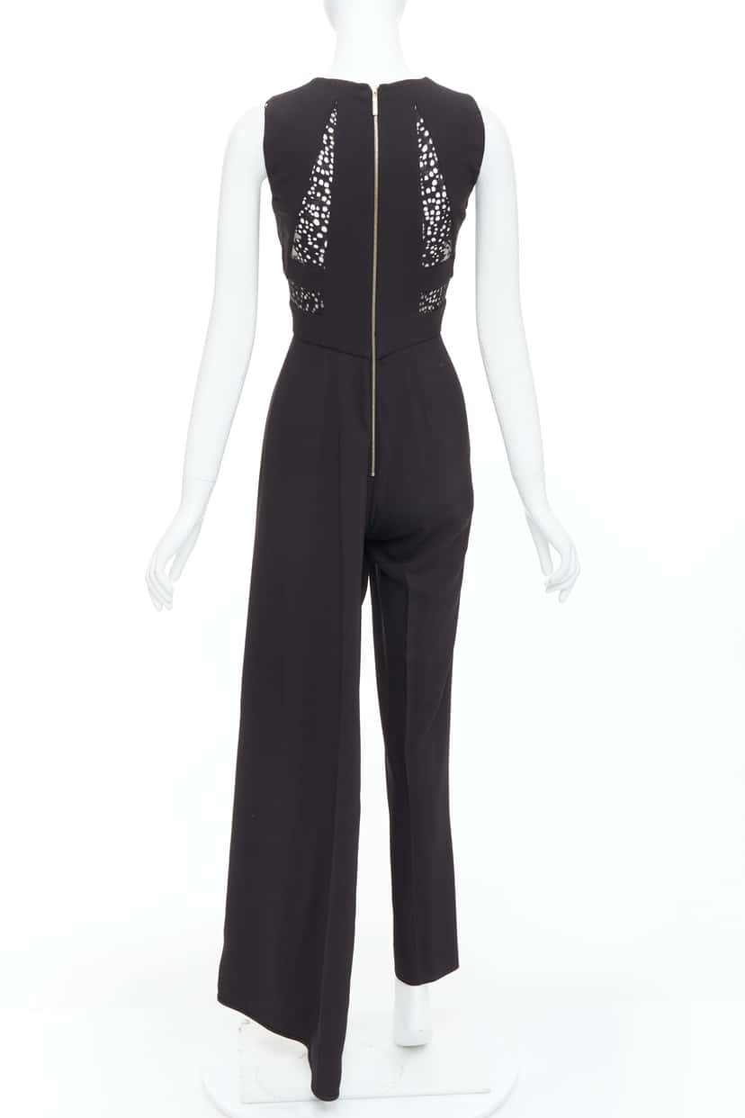 Elie Saab Sheer Drape Jumpsuit Black Polyester Good condition - Box View