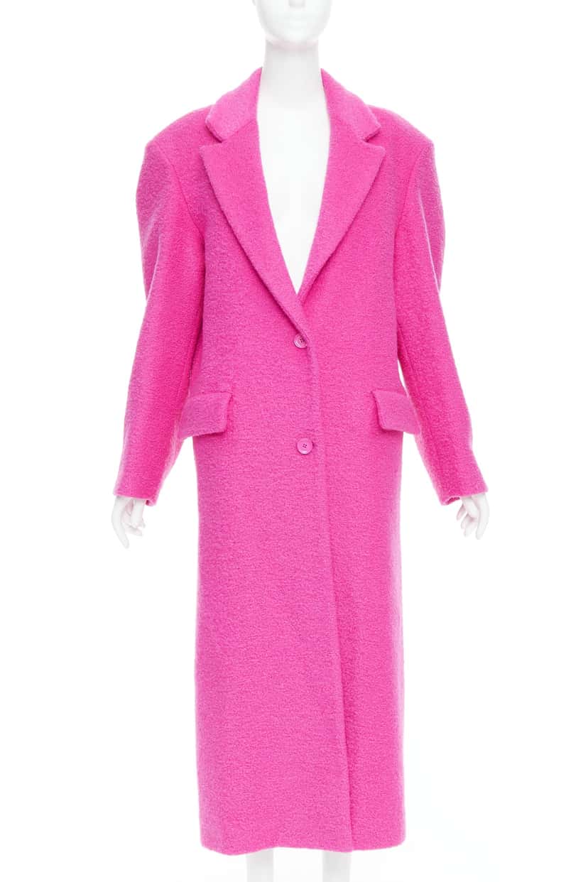 Valentino Garavani Hot Pink Wool Coat Pink Wood Very good condition - Front View