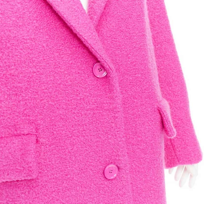 Valentino Garavani Hot Pink Wool Coat Pink Wood Very good condition - Back View