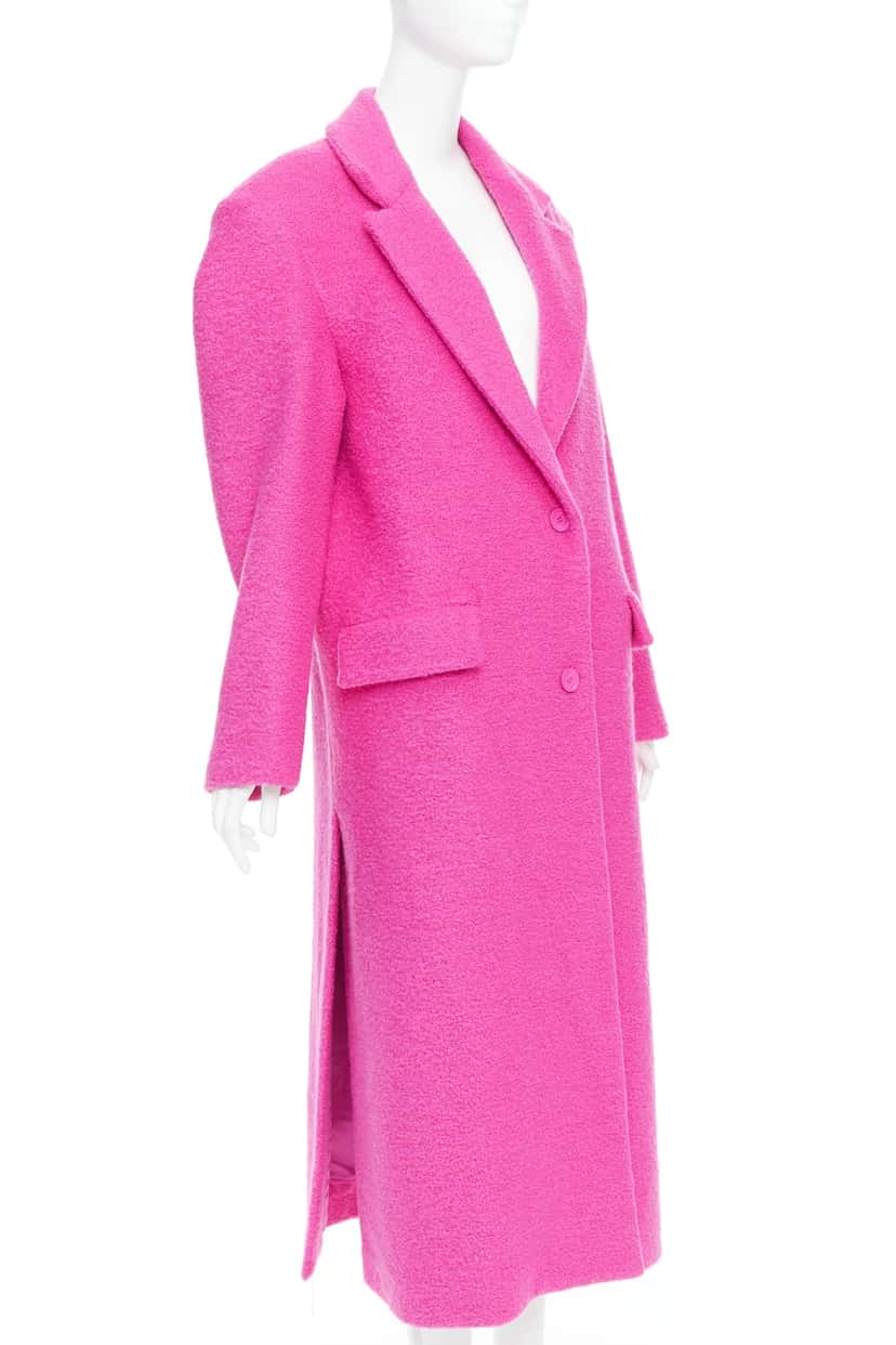 Valentino Garavani Hot Pink Wool Coat Pink Wood Very good condition - Model View
