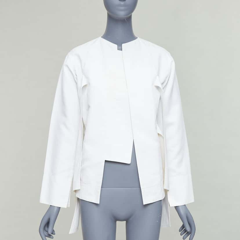 Celine Tie Front Jacket Beige Cotton Fair condition - Inside View