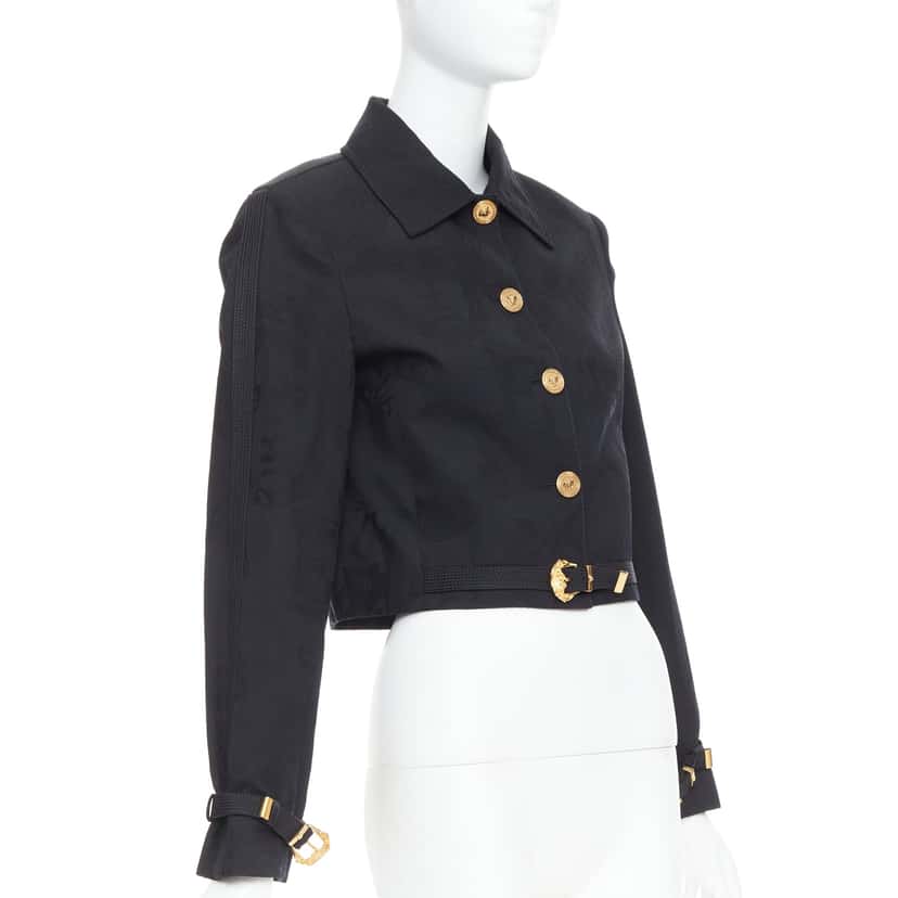 Versace Jacquard Barocco Jacket Black Wool Very good condition - Model View
