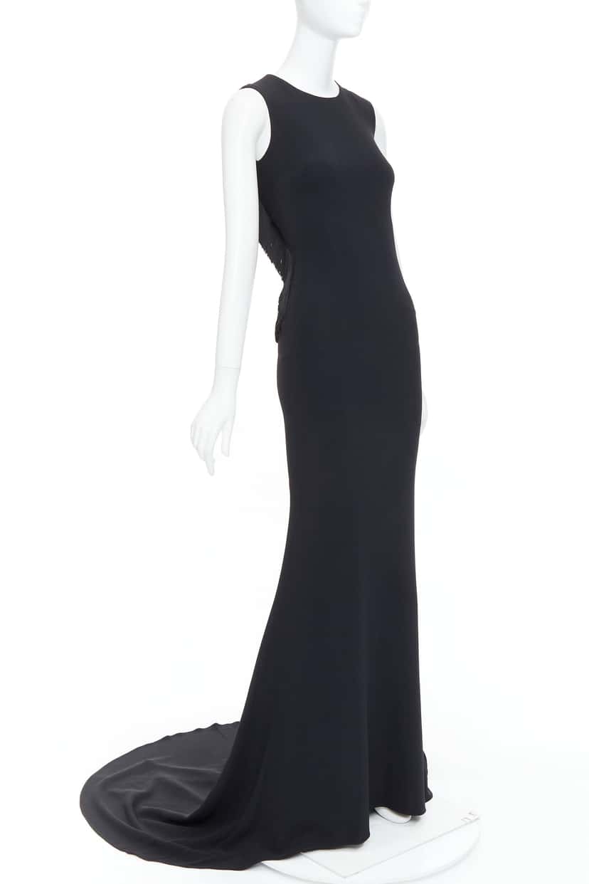 Stella McCartney Fringe Mesh Gown Black Polyester Very good condition - Model View