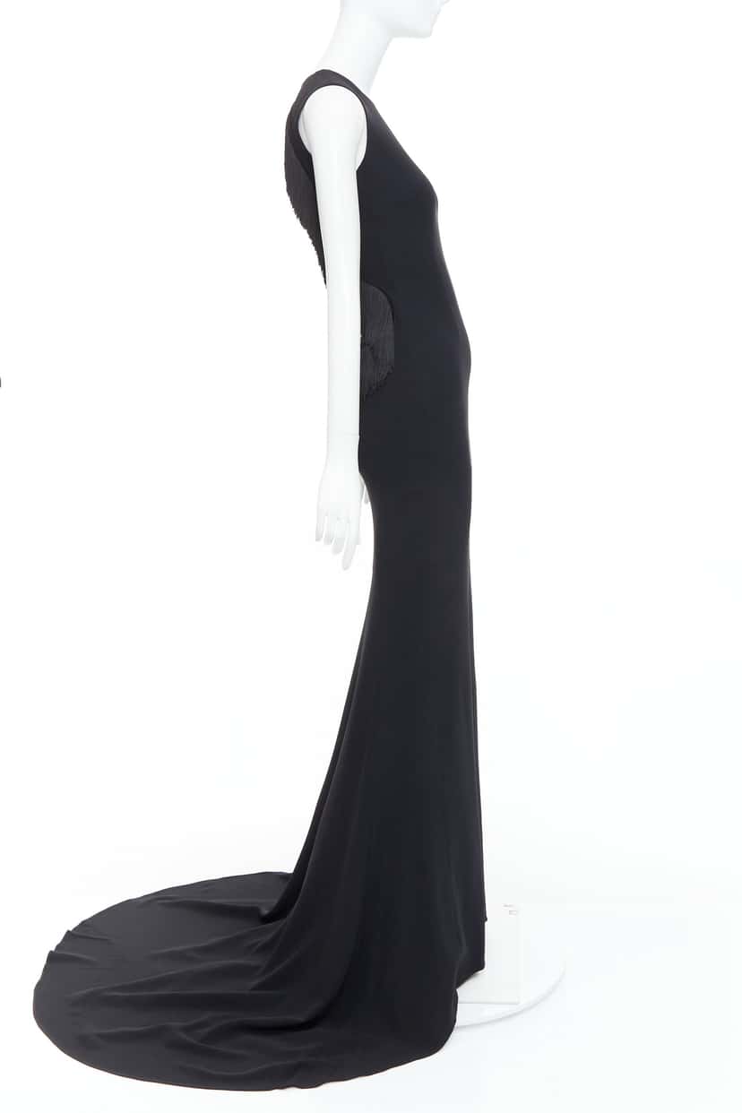 Stella McCartney Fringe Mesh Gown Black Polyester Very good condition - Box View