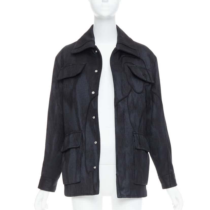 Dior Black Safari Patch Jacket Black Wool Very good condition - Inside View